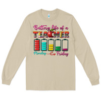 Mushroom battery life of a teacher Long Sleeve Tee - BundleAndBundleShop