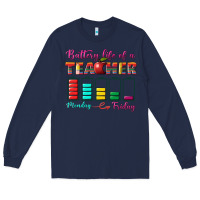 Navy battery life of a teacher Long Sleeve Tee - BundleAndBundleShop