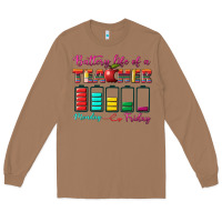 Toasted Coconut battery life of a teacher Long Sleeve Tee - BundleAndBundleShop