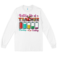White battery life of a teacher Long Sleeve Tee - BundleAndBundleShop