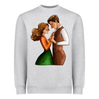Heather Grey valentines day couple Heavyweight Sweatshirt - AdoDesignShop