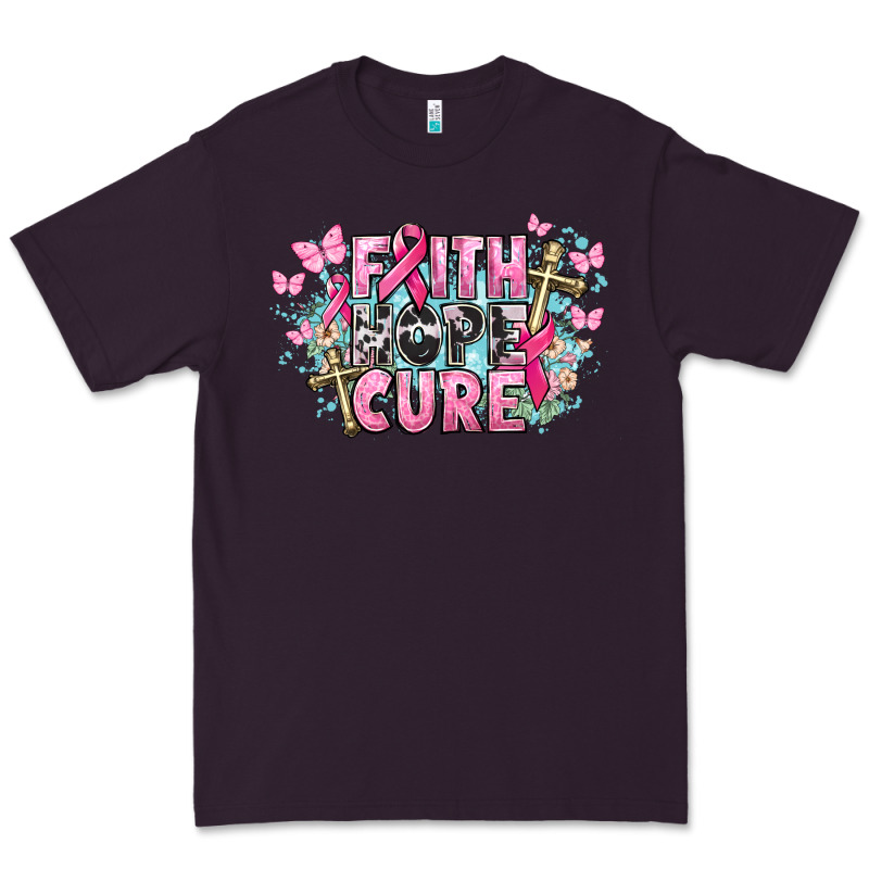 Faith Hope Cure Cancer Awareness Premium Tee by HowdyJamesFarm | Teevron