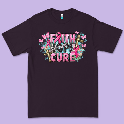 Faith Hope Cure Cancer Awareness Premium Tee Designed By Howdyjamesfarm