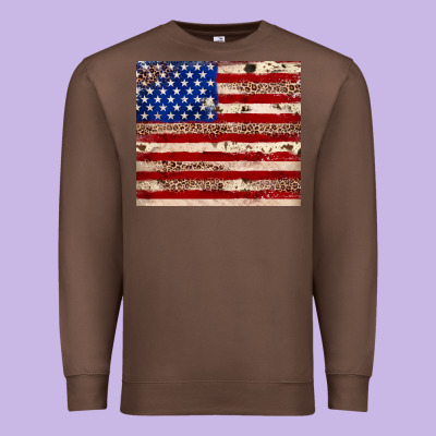 American Flag Leopard Cowhide Premium Sweatshirt Designed By Jahusdesignshop