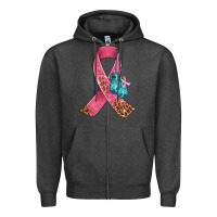 Charcoal Heather cancer ribbon and boxing gloves Zipper Hoodie - AdoDesignShop