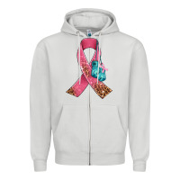 Dove Grey cancer ribbon and boxing gloves Zipper Hoodie - AdoDesignShop