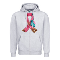 Heather Grey cancer ribbon and boxing gloves Zipper Hoodie - AdoDesignShop
