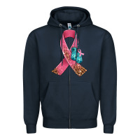 Navy cancer ribbon and boxing gloves Zipper Hoodie - AdoDesignShop