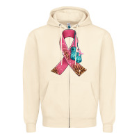 Sandshell cancer ribbon and boxing gloves Zipper Hoodie - AdoDesignShop
