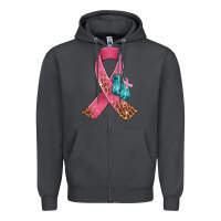 Smoke cancer ribbon and boxing gloves Zipper Hoodie - AdoDesignShop