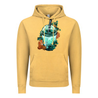 Vintage Mustard Winter Bobba Cup Vintage Hoodie - FaDigitalArtStudio