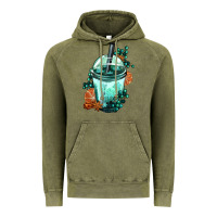 Vintage Olive Winter Bobba Cup Vintage Hoodie - FaDigitalArtStudio