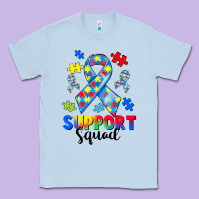 Support Squad Autism Classic Tee Designed By Cowgirlartshop