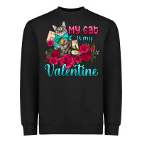 Black my cat is my valentine Heavyweight Sweatshirt - AdoDesignShop