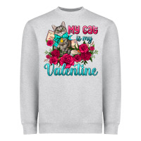 Heather Grey my cat is my valentine Heavyweight Sweatshirt - AdoDesignShop