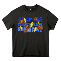 Asphalt Game day game day game day lightning bolt Heavy Core Tee - HowdyJamesFarm