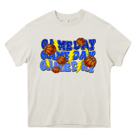 Cream Game day game day game day lightning bolt Heavy Core Tee - HowdyJamesFarm