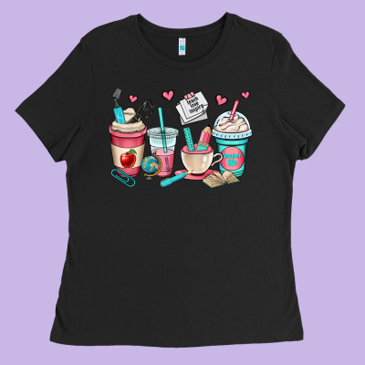 Teacher Coffee Cups Ladies Tee Designed By Oliviacreatesart