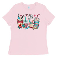 Bubblegum Pink teacher coffee cups Ladies Tee - OliviaCreatesArt