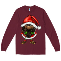 Burgundy afro santa gnomes Long Sleeve Tee - FaDigitalArtStudio