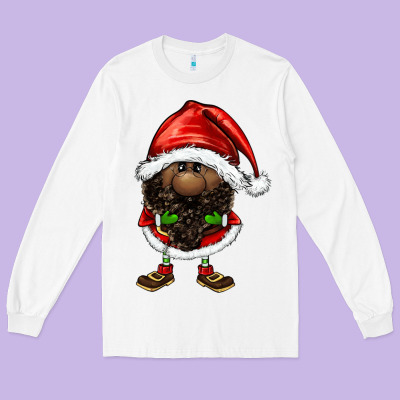 Afro Santa Gnomes Long Sleeve Tee Designed By Fadigitalartstudio