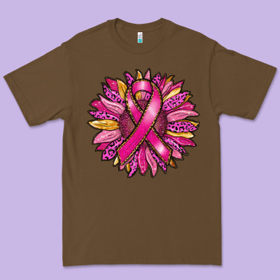 Breast Cancer Sunflower Premium Tee Designed By Ranaportraitstore