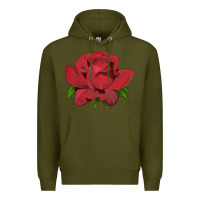 Army Green Oklahoma Rose Illustrations Premium Hoodie - LillyAllenDesigns