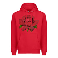 Red Oklahoma Rose Illustrations Premium Hoodie - LillyAllenDesigns