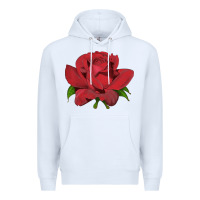 White Oklahoma Rose Illustrations Premium Hoodie - LillyAllenDesigns