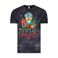 Cloud Black Dental Assistant Dentist Frappe Vintage Tee - FaDigitalArtStudio