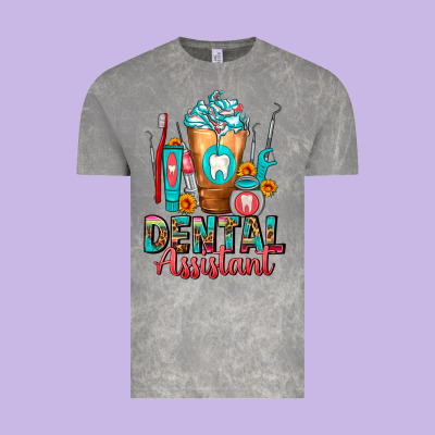 Dental Assistant Dentist Frappe Vintage Tee Designed By Fadigitalartstudio