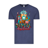 Vintage Denim Dental Assistant Dentist Frappe Vintage Tee - FaDigitalArtStudio