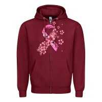 Burgundy pink cancer ribbon Zipper Hoodie - AdoDesignShop