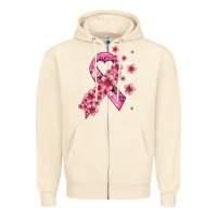 Sandshell pink cancer ribbon Zipper Hoodie - AdoDesignShop