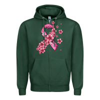Pink Cancer Ribbon Zipper Hoodie | Teevron