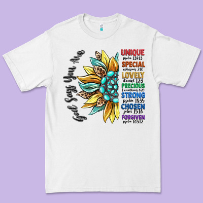 God Says You Are Unique Premium Tee Designed By Cowgirlartshop