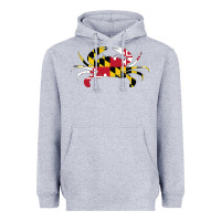 Heather Grey Maryland Crab State Pride Flag Heavyweight Hoodie - maiPhamDesign