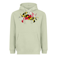 Matcha Maryland Crab State Pride Flag Heavyweight Hoodie - maiPhamDesign