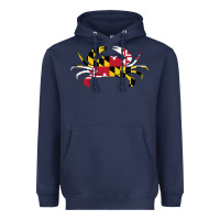Navy Maryland Crab State Pride Flag Heavyweight Hoodie - maiPhamDesign