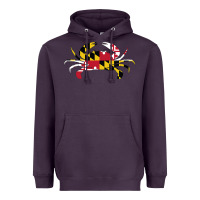 Plum Maryland Crab State Pride Flag Heavyweight Hoodie - maiPhamDesign