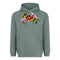 Sage Maryland Crab State Pride Flag Heavyweight Hoodie - maiPhamDesign