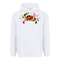 White Maryland Crab State Pride Flag Heavyweight Hoodie - maiPhamDesign