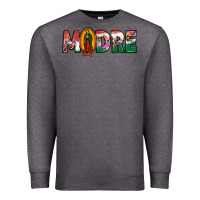 Charcoal Heather mexican flag our lady of guadalupe madre Premium Sweatshirt - JahusDesignShop