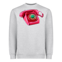 Heather Grey pink telephone Heavyweight Sweatshirt - AdoDesignShop