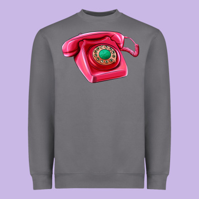 Pink Telephone Heavyweight Sweatshirt Designed By Adodesignshop