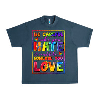Midnight Navy Be careful who you hate it could be someone you Urban Heavy Tee - FaDigitalArtStudio