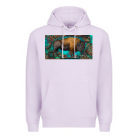 Lilac Bison with leopard and turquoise Premium Hoodie - RanaPortraitStore