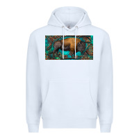 White Bison with leopard and turquoise Premium Hoodie - RanaPortraitStore