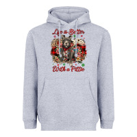 Heather Grey Christmas life is better with a pittie Heavyweight Hoodie - JahusDesignShop