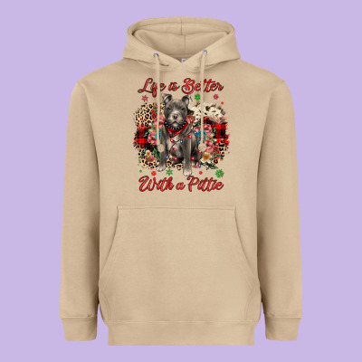 Christmas Life Is Better With A Pittie Heavyweight Hoodie Designed By Jahusdesignshop